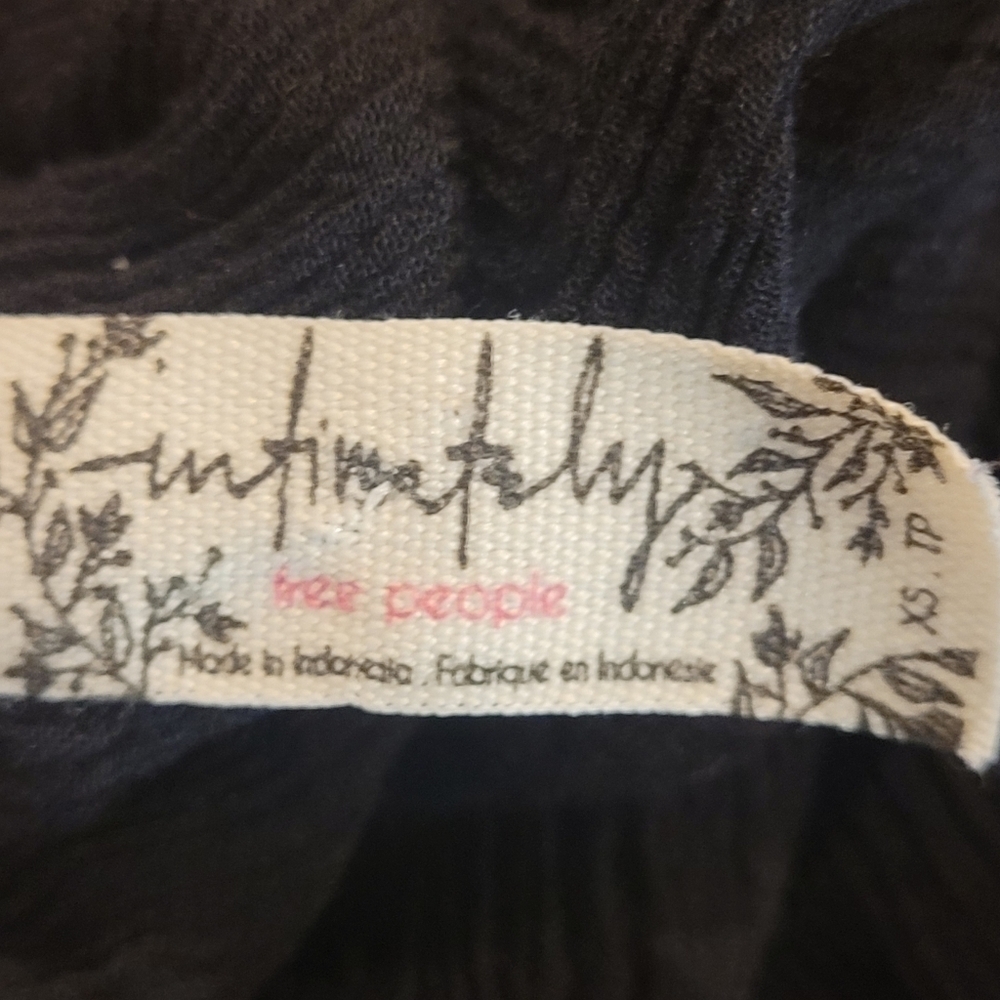 Free People Intimately Black Spaghetti Strap Ruffle Tier Flowly Top Size XS - Picture 6 of 7